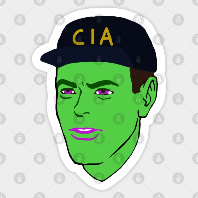 CIA Glow Guy - Meme, Glow In The Dark, Terry Davis Sticker by SpaceDogLaika